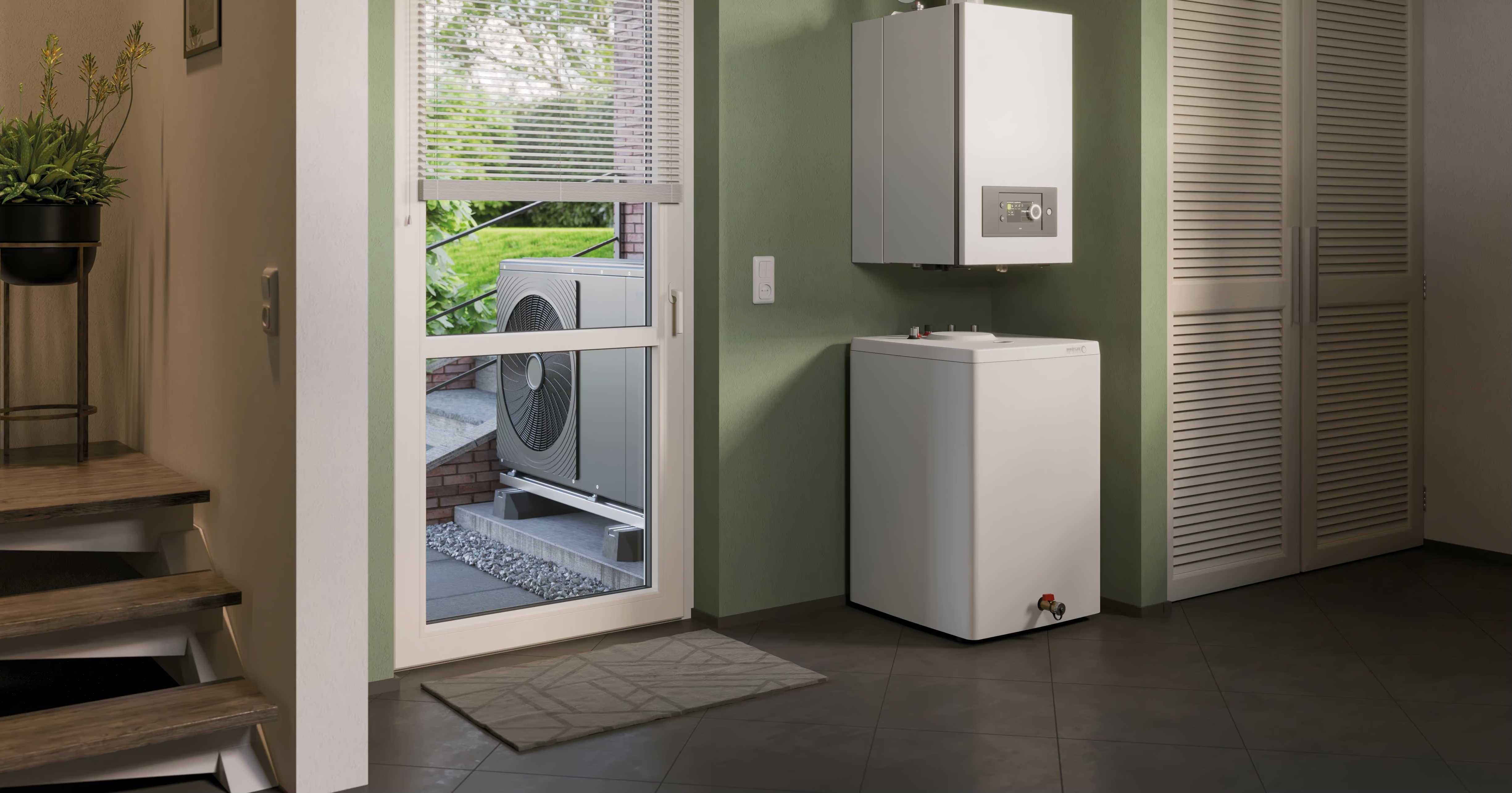 Hybridanlage Wärmepumpen mit Gasbrennwertkessel