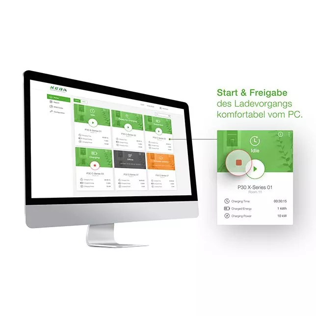 Keba Emobility Hotel Solution auf Monitor