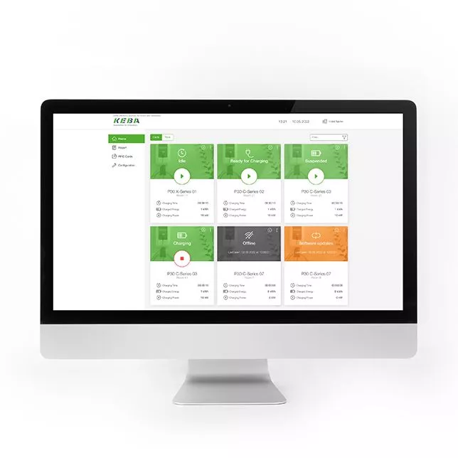 Keba Emobility Hotel Solution auf Monitor