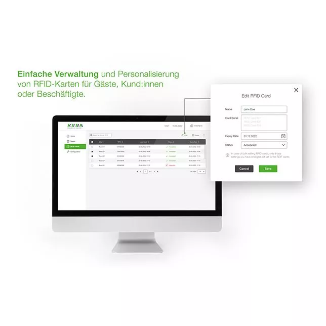 Keba Emobility Hotel Solution auf Monitor